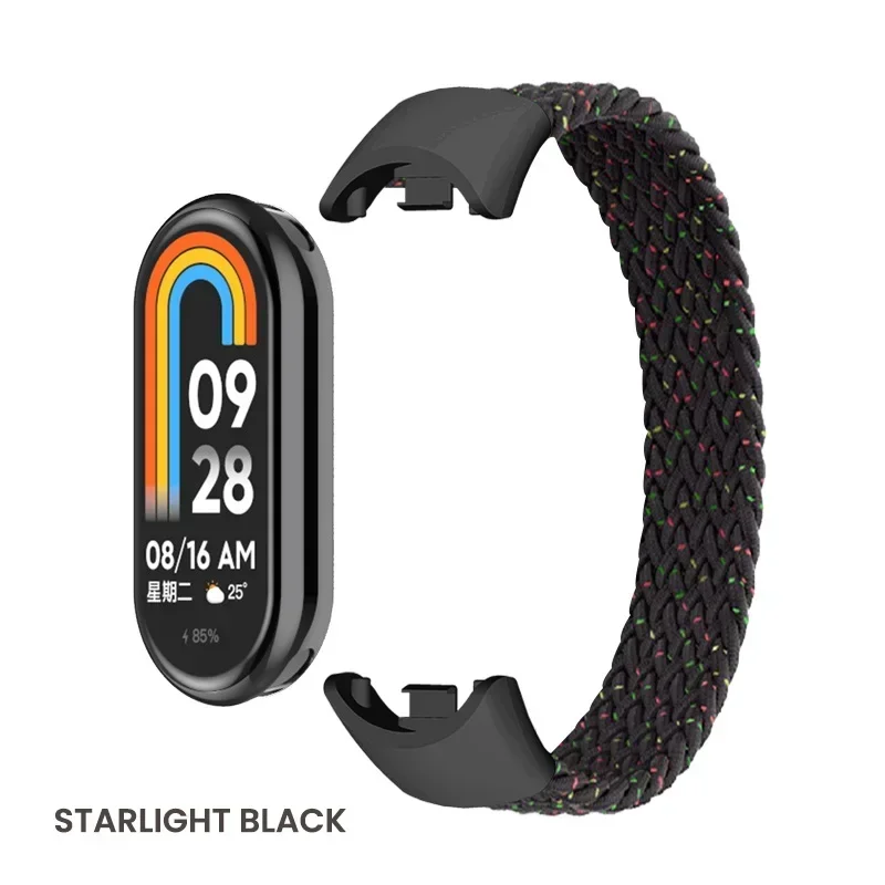 Bucle Solo trenzado para Xiaomi Mi Band 8, accesorios de repuesto, correas de reloj de nailon elástico, pulsera de correa para Miband 8 NFC