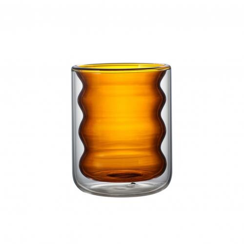 200ml gekleurde draad koffie glazen beker dubbelwandige geïsoleerde wijn whisky mok: Geel
