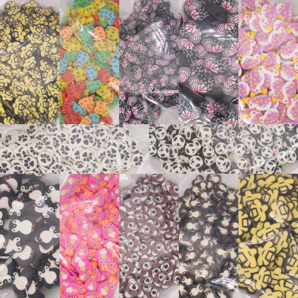30g Butterfly Wings Bee Bear Unicorn Chicken Soft Polymer Clay Slices Sprinkles for Crafts Making DIY Slimes Filler Accessories