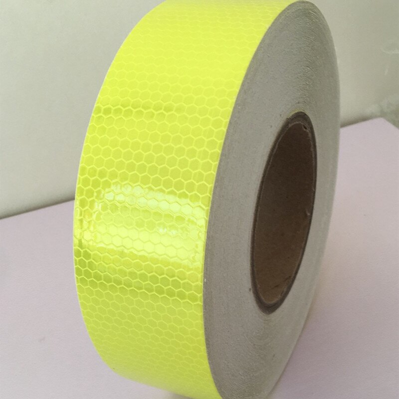 5cm*45m Reflective Material Traffic Road Safety Night Lattice Adhesive Luminous Paper Car Bicycle Warning Reflective Stickers: yellow