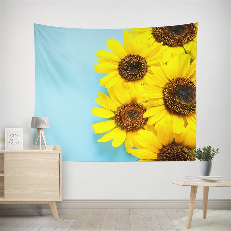 Floratapastra tapisserie murale de tournesol Tropical | Tapis mural suspendu, nappe de Table 95*73cm: 15