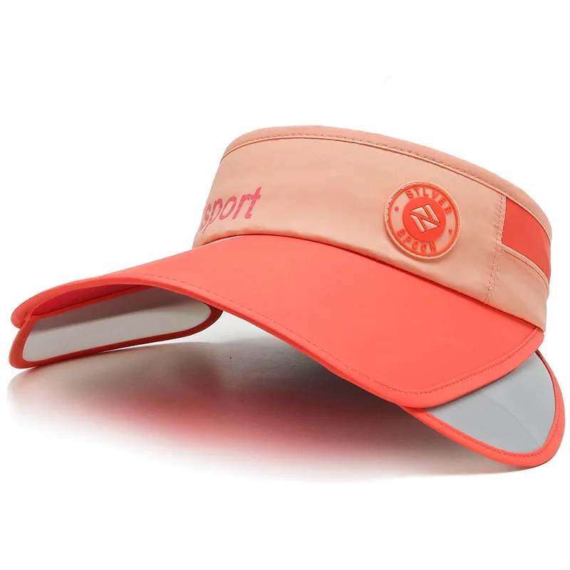 Frauen Sommer versenkbare Krempe leeren Zylinder verstellbaren Buchstaben Sonnenblende Kappe im Freien lässig Anti-UV-Strand Sport Baseball kappe: Orange
