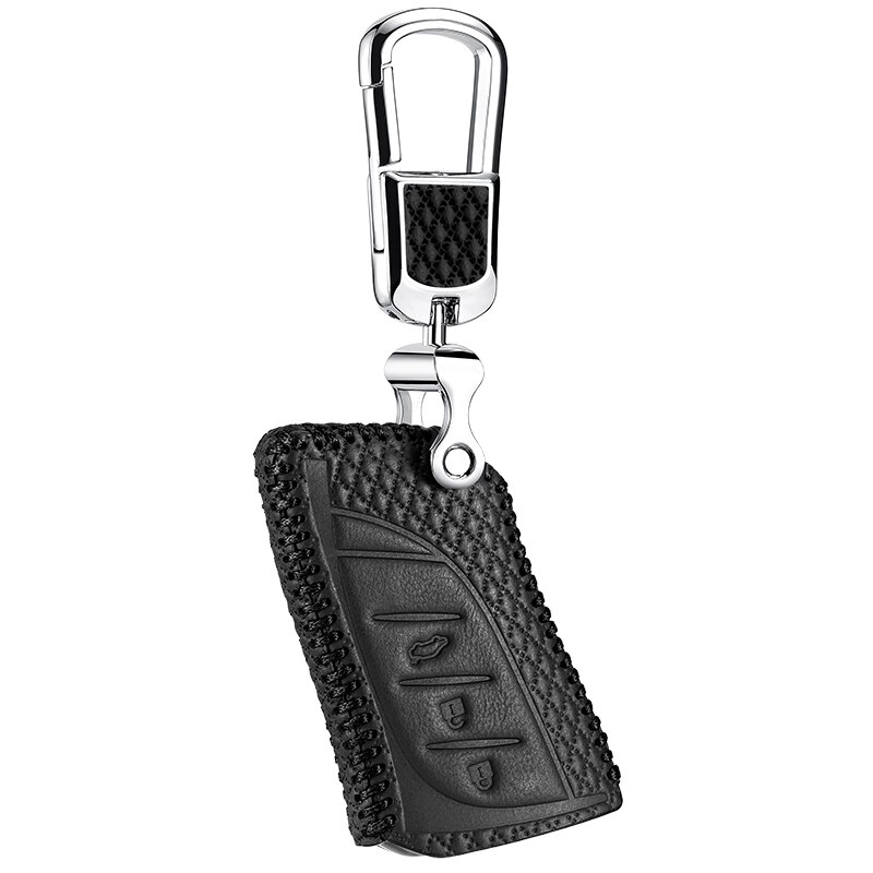 luckeasy car key cover for lexus LC LS ES Case Remote Keys Shell leather key4y: black 1