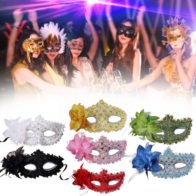 Mode Halloween Maskerade Maskers Venetiaans Masker Venetië Veer Carnaval Party Prestaties Kostuum Sexy Dame Masker Maskerade