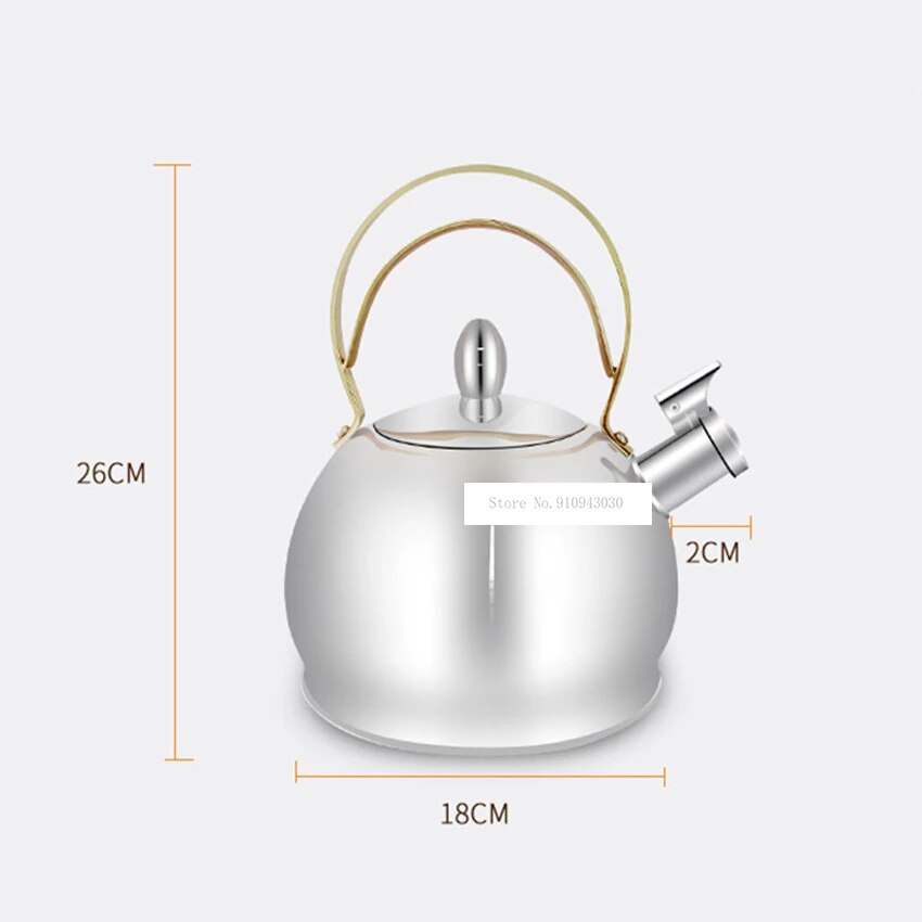 Roestvrijstalen Ketel GS-04043G Automatische Fluitje Grote Capaciteit Ketel Inductie Fornuis Gas Warm Water Kottle 3L