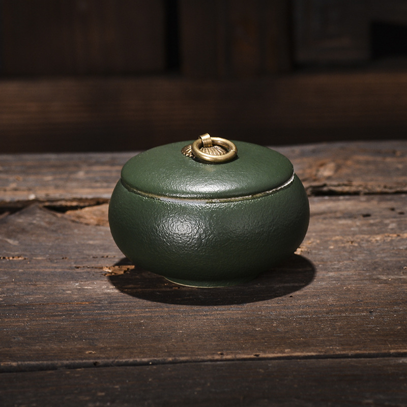 Słoik na herbatę ceramiczny, do kawy, do żywności, szczelny, do gospodarstwa domowego, odporny na wilgoć, do przechowywania, przenośne pudełko podróżne, pojemnik do przechowywania, do domu: Beżowy