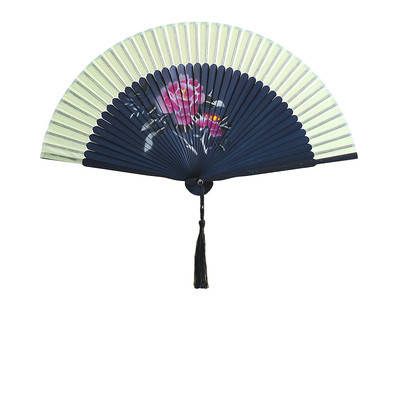 Abanico de baile Para mujer, ventilador de seda de bambú, Cheongsam chino, Hanfu, clásico, portátil, Para Boda, Verano