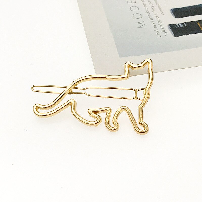 1pcs Silver Cat Hair Pins Kid Girl Snap Hair Clips Hair Clip Pins Color Metal Barrettes Baby Children Women Styling Accessories: f