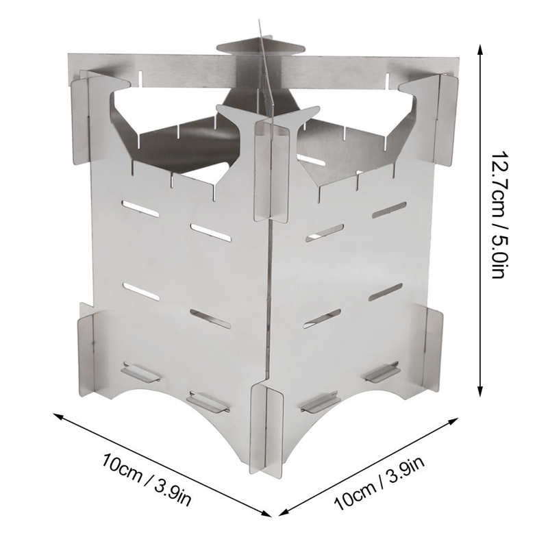Stainless Steel Gas Stove Portable Folding Wood Burning Stove Mini Cooker for Outdoor Camping Travel Hiking Picnic Cooker