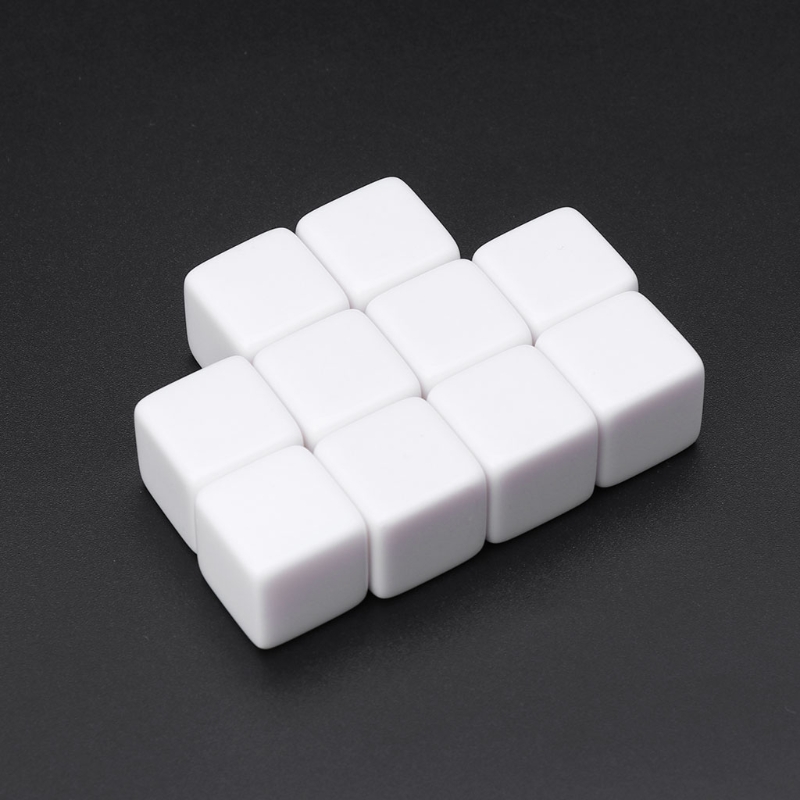 10Pcs/Set Blank Dice 16mm Acrylic Die Family Party DIY Games Write Printing Kid Toys Fun