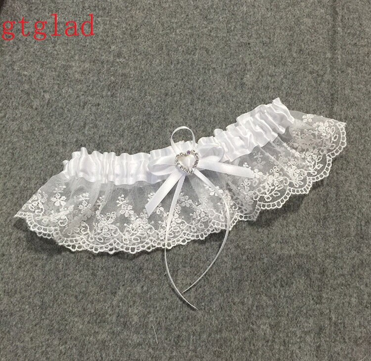 Wedding Garter Blue Rhinestone White Embroidery Floral Sexy Garters for Women/Female/Bride Thigh Ring Bridal Leg Garter 5213