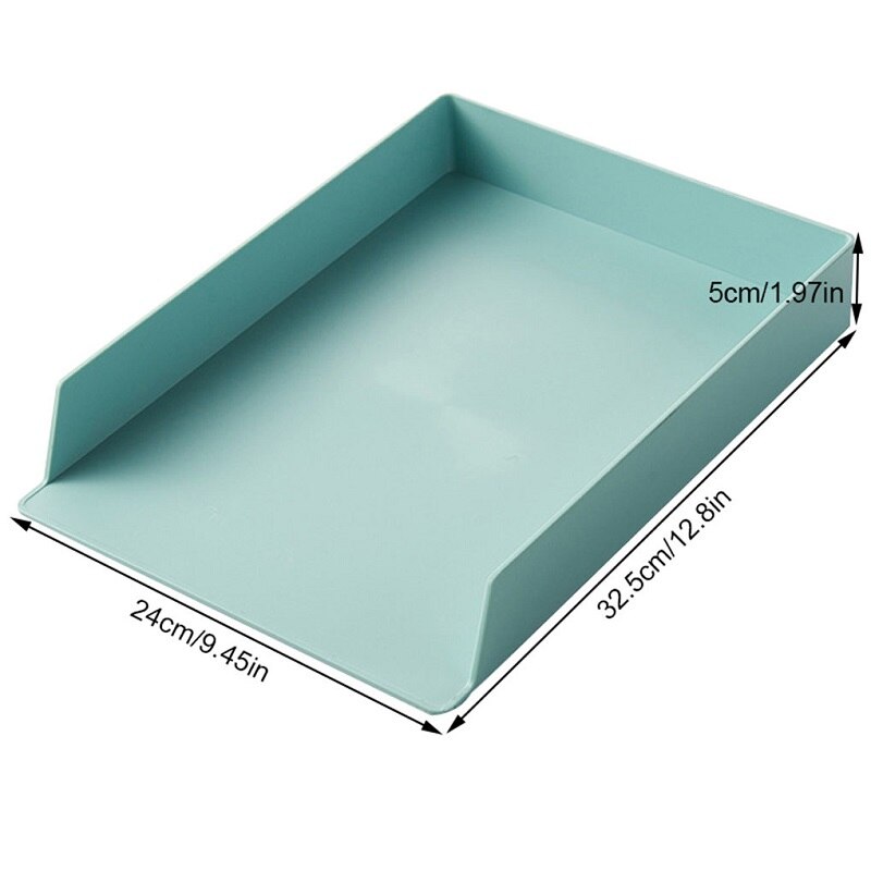 WBBOOMING Plastic DIY Storage Box Multi-functional Make Up Organizer Stackable File Cabinet Pencil Holder Desktop Storage Tool: Green 2