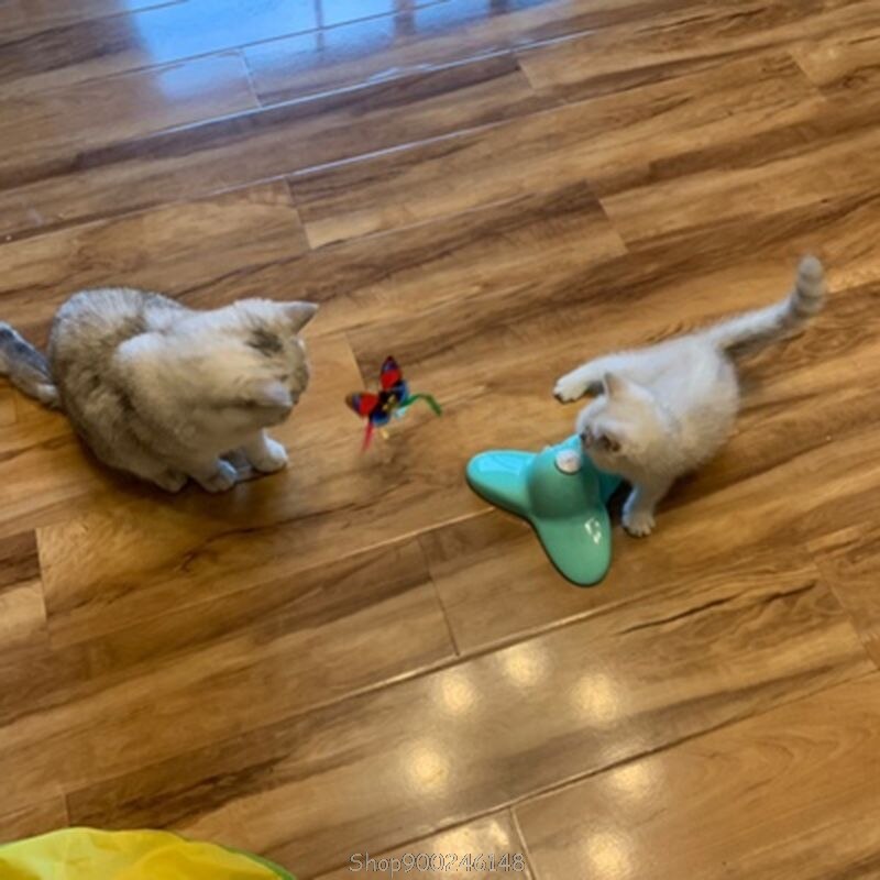 3Pcs Funny Cat Toy Butterfly Kitten Electric Flutter Rotating Butterfly Refills Cat Teaser Toy Replacement S18 20