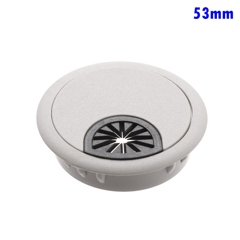 1PC Round/Square Wire Hole Cover Office Desk Table Cable Fastener PC Computer Grommet Tidy Practical Line Organizer Hardware Box: B-53mm