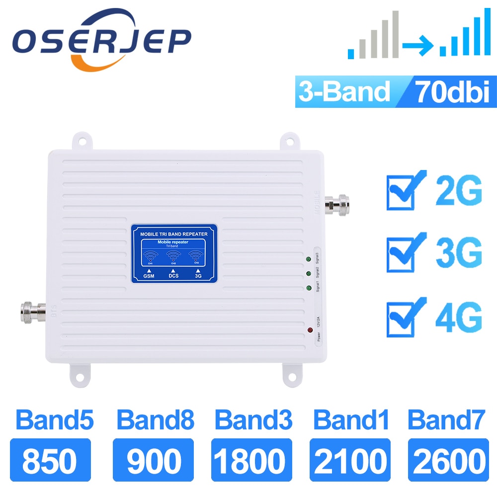 TriBand 850 900 1800 2100 2600MHz zellular Verstärker 2G 3G 4G Verstärker GSM Signal Booster telefon Signal Verstärker Für Brasilien