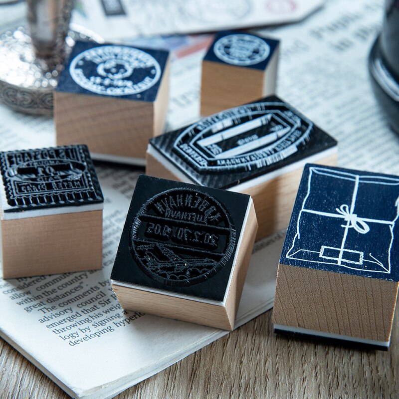 Vintage Stempel Collection Poststempel Label Houten Stempels Voor Scrapbooking Handgemaakte Kaart Diy Stempel Fotoalbum Craft