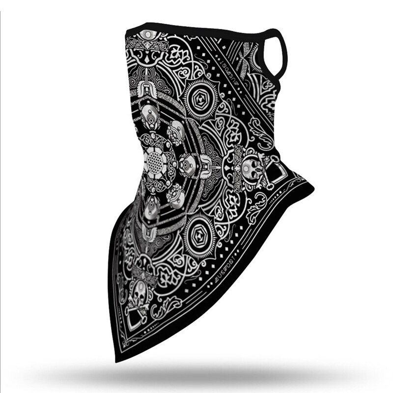 X Unisex estampado de tótem protector solar para deportes al aire libre a prueba de polvo oreja colgante triángulo: QJ2726A28