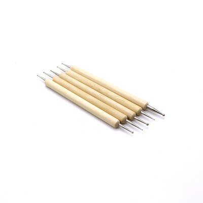 Stainless Steel Ball Double Headed Modelling Ball Tools DIY Leather Embossing Carving Press Tool Set Pottery Clay Ceramic Tool: 5pcs