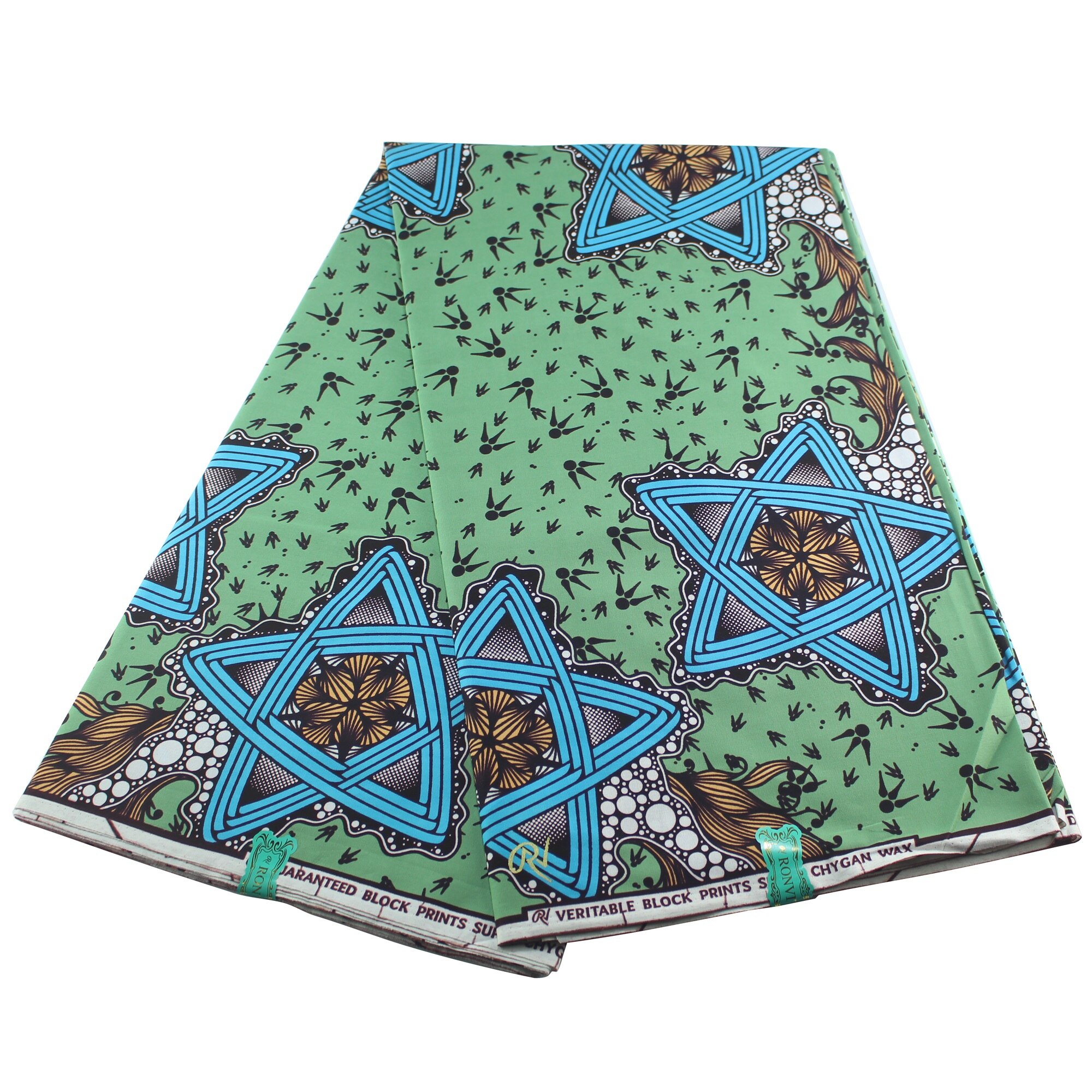 African Cotton Nigeria Ankara Green Print Wax Veritable Guarantee Real Wax