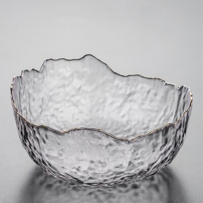 1200ml hammer mønster glas te vask spand japan stil krystalklar te skål vand sporing guld kung fu te sæt tilbehør: Hvid stor