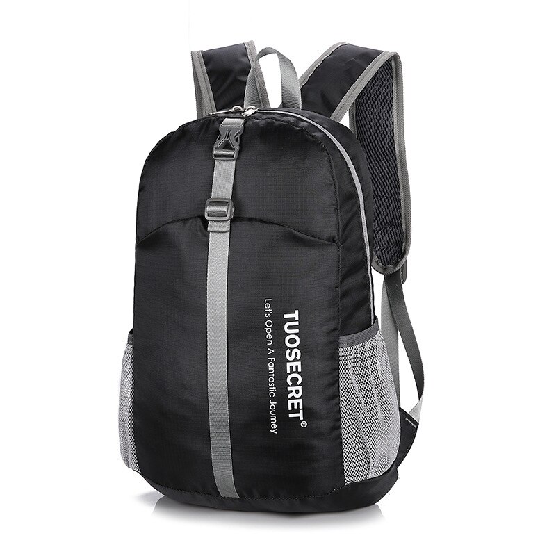 20L Foldable Hiking Camping Backpack Ultralight Portable Travel Bag Daypack Outdoor Waterproof Folding Climbing Cycling Bag: Black