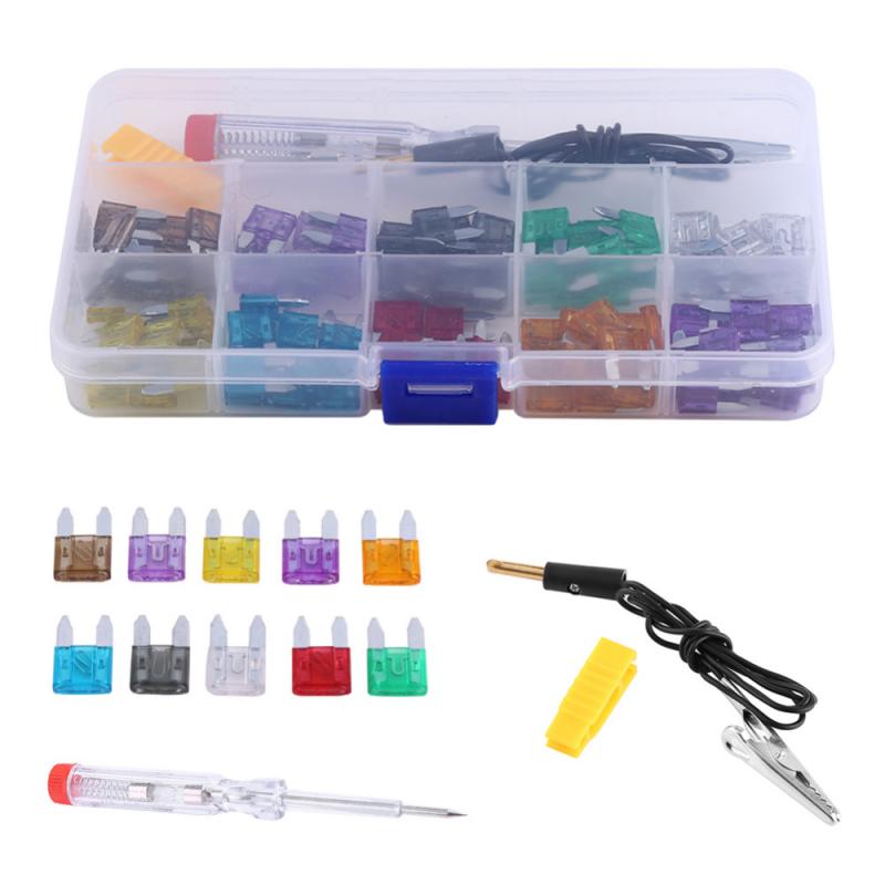 2A-35A Assortment Mini Blade Fuse + + Test pen Assortment Micro Set Kit For Car Auto Truck 100Pcs/Set