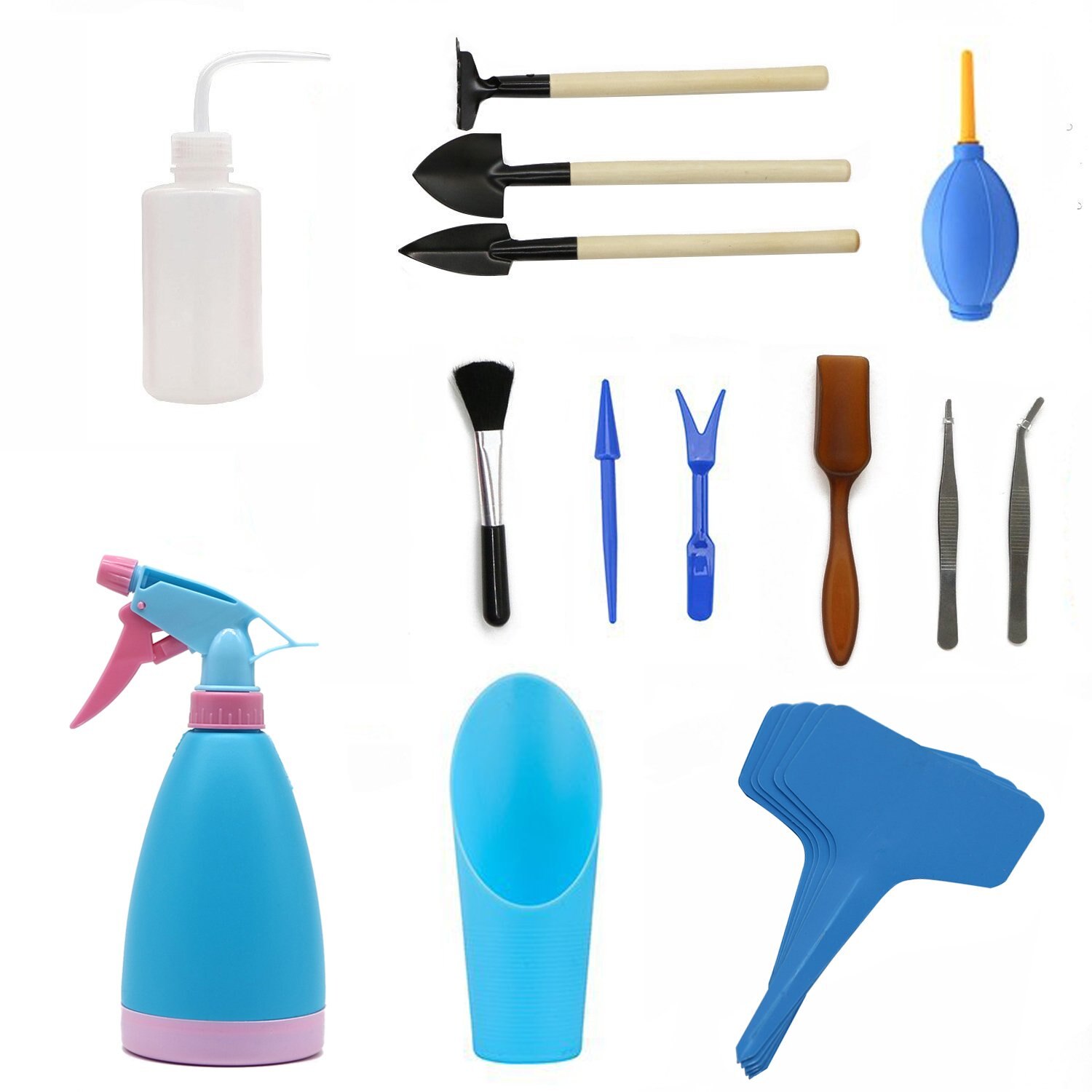 13/14/18pcs Mini Garden Watering Tool Toys Set Succulent Gardening Tool Set Garden Shovel for Children Garden Toy: 18pcs