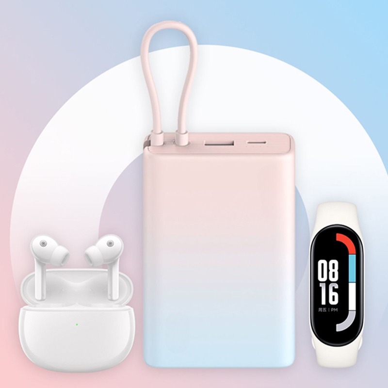 Para iphone cabo embutido power bank 10000mah 22.5w tipo-c carregamento rápido powerbank portátil powerbank