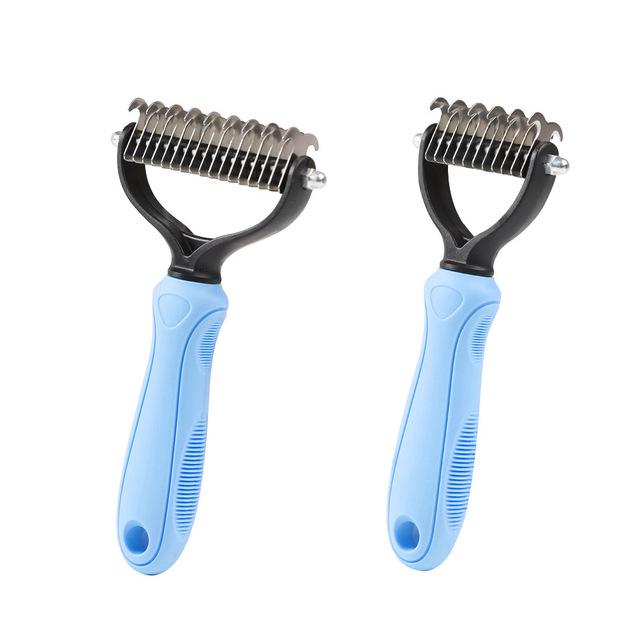 Huisdieren vacht knoop snijder borstel voor honden trimkam stalen haar kam hondenhaar borstel kattenkam huisdier haar verwijderaar voor dierenbenodigdheden: Blauw / S