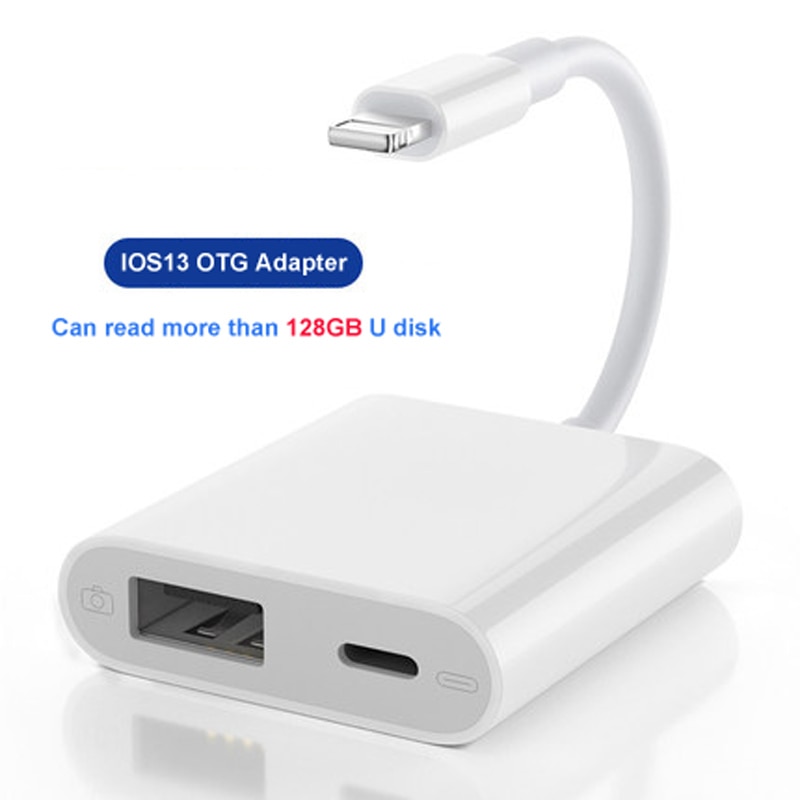 IOS13 USB3.0 Converter Cable Connect U Disk / keyboard / Camera 500mA OTG Adapter For Apple iPhone 11/ X/ 8 iPad Lighting to USB