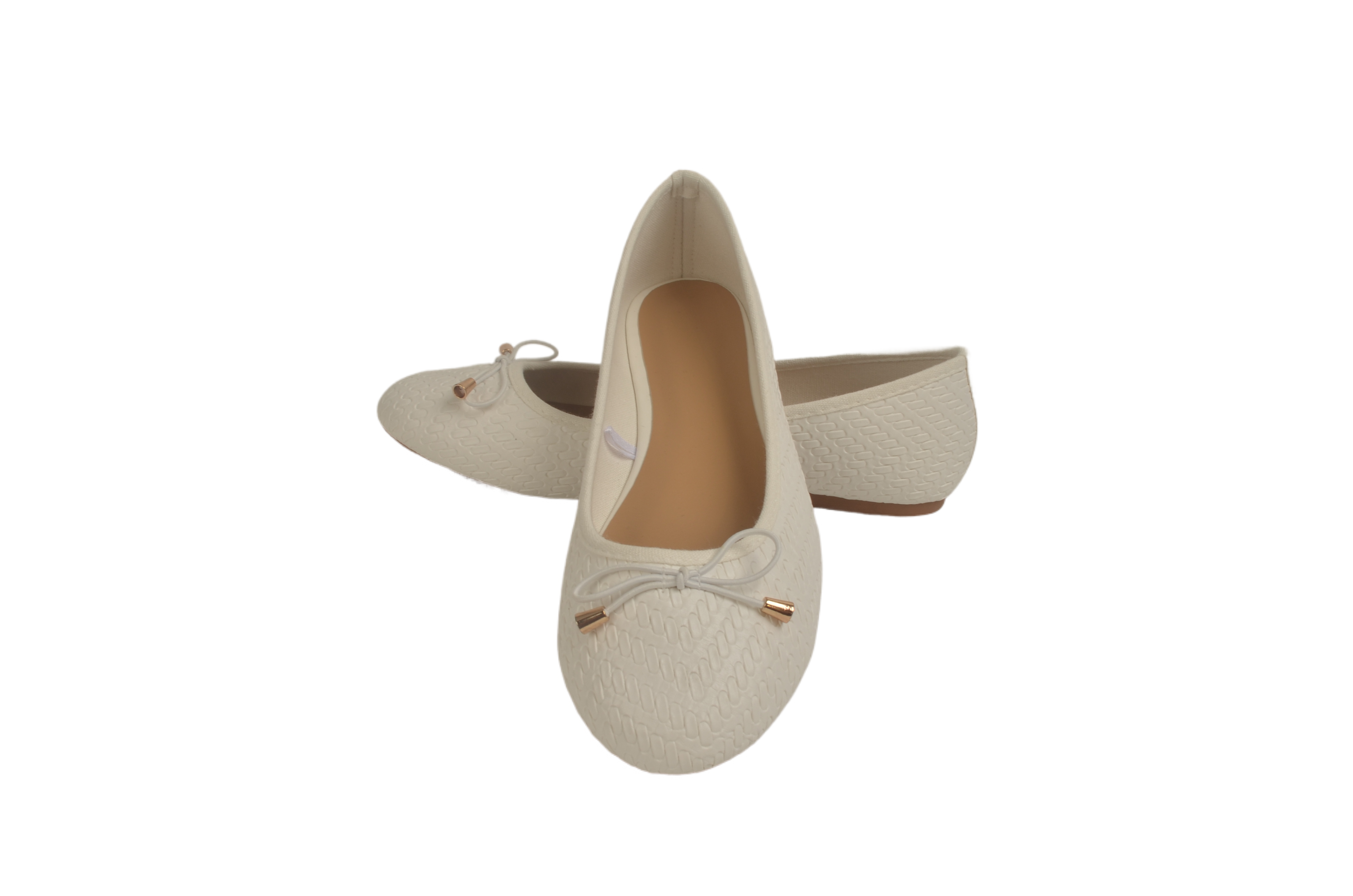 Casual Dagelijkse Vrouwen Comfortabele Zool Vrouwen Wit Faux Lederen Elastische Strik Slip-On Platte Balletschoenen