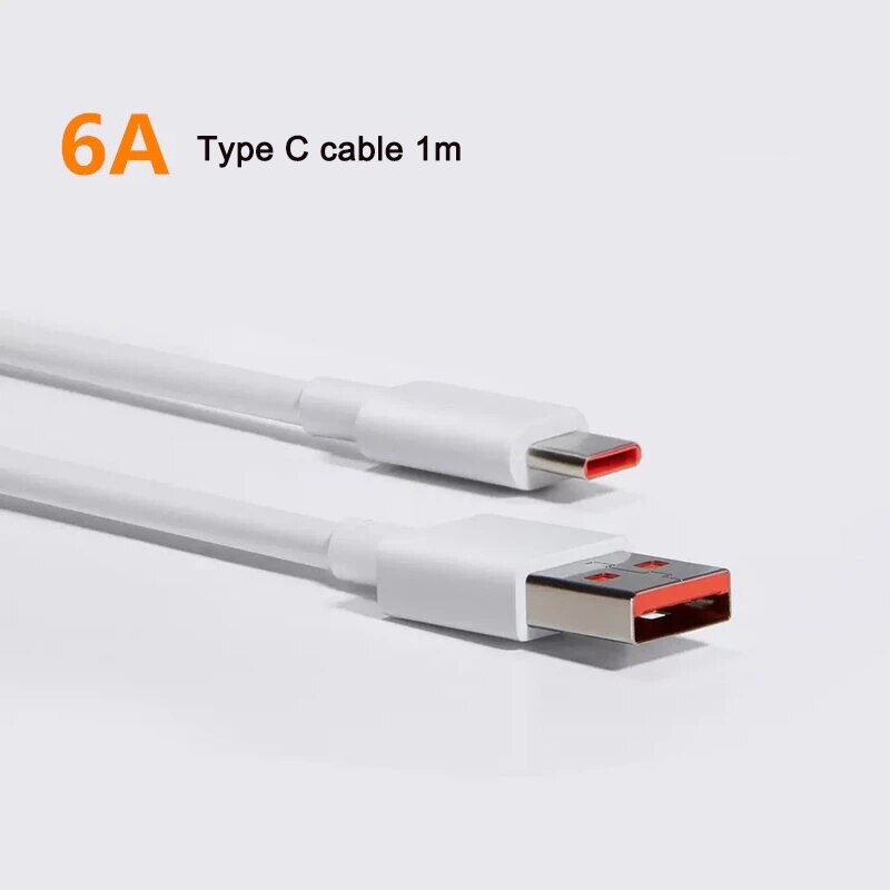 Originele Xiaomi Quick Charge 120W Charger Technologie Snelle Lading Met Type-C Kabel Voor Xiaomi 10 Ultra smartphones Laptop: 6A type c Cable