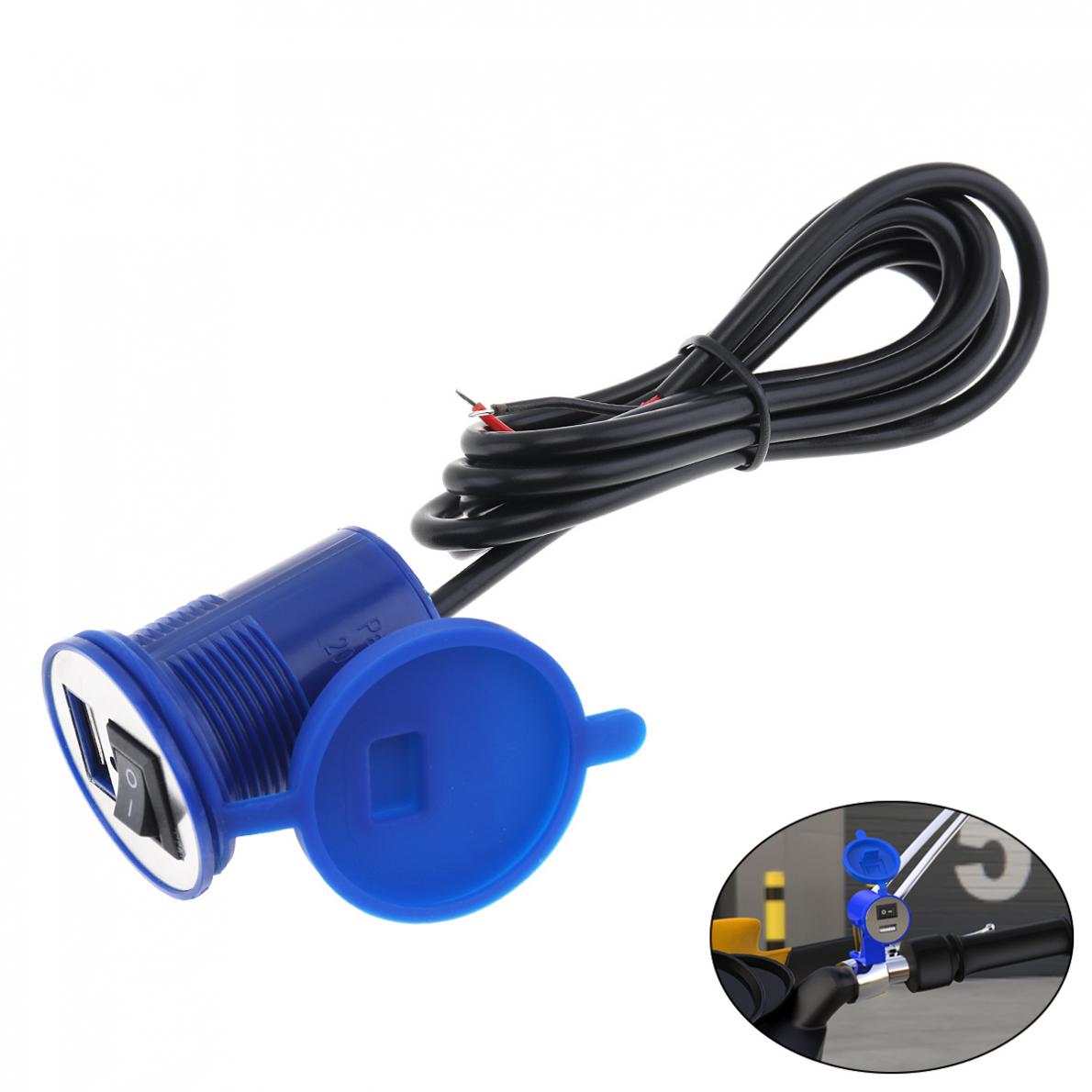 12V 2.1A Universal USB Nozzle Waterproof USB Vehicle Charger Mobile Phone Charger for Cross-cycling Scooter