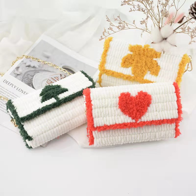 Bolsos creativos para manualidades, materiales de tejido artesanal, bolsa tejida a mano, gancho de pestillo práctico, accesorios de fabricación de bolsas de tela de malla, hecho a mano