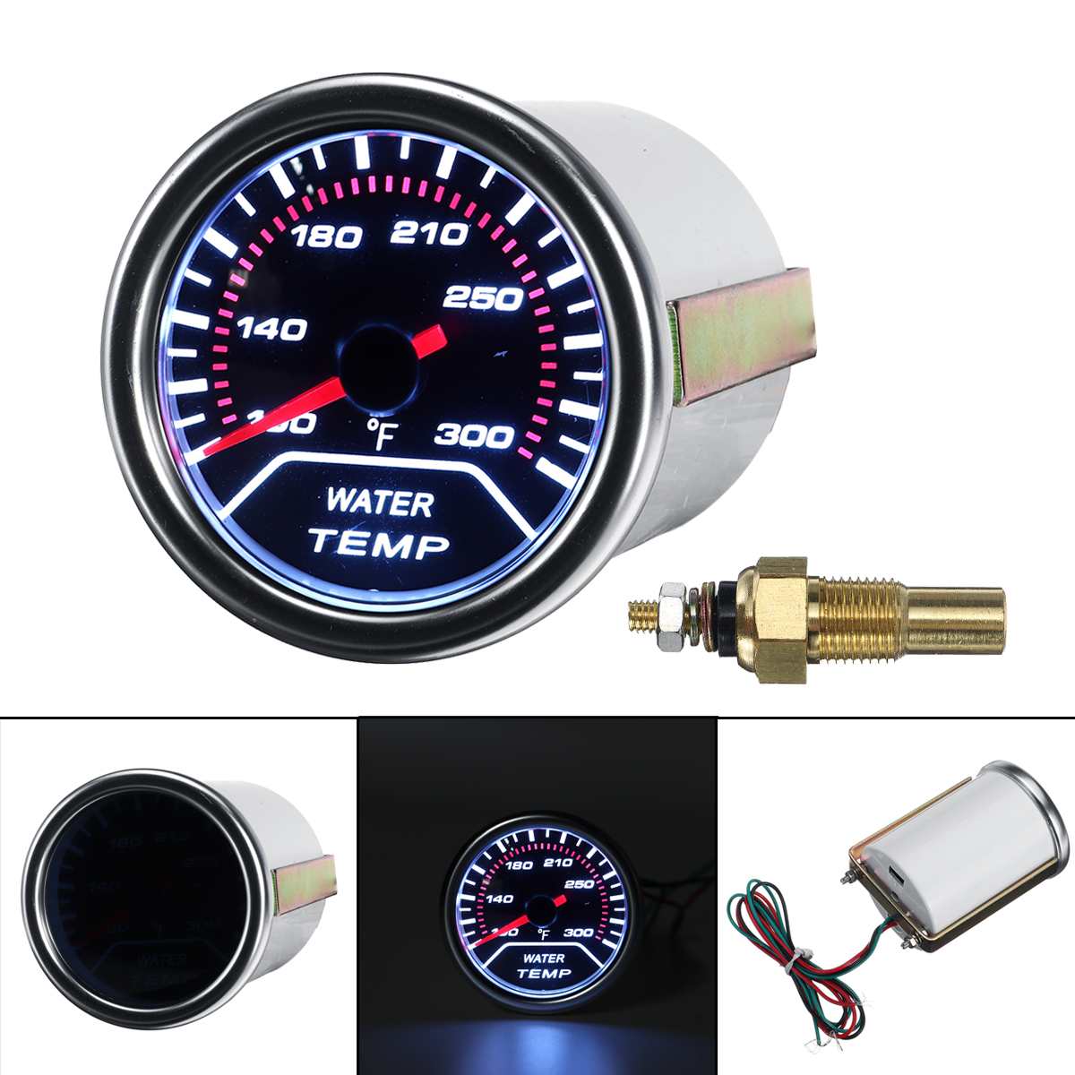 Universal 2" 52mm Car Gauges Boost Gauge Bar EXT Water Temp Oil Temp Gauge LED Light Display: Water Temp