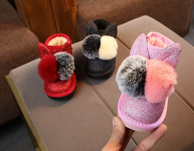 1-3 jaar oude baby wandelschoenen kinderen antislip zachte zolen katoenen schoenen warme winter schoenen snowboots voor winter meisjes