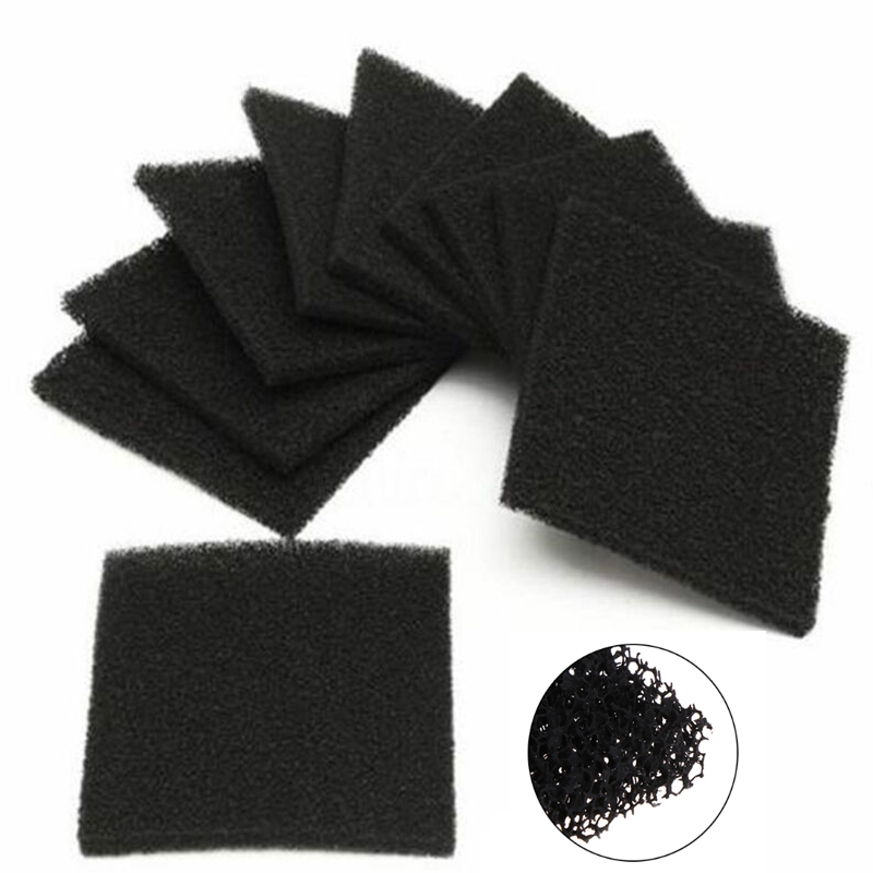 5/10/20Stck Universal- Schwarz Aktivkohle Schaum Schwamm Luftfilter Imprägnierte Blatt Pad Filter Schwamm