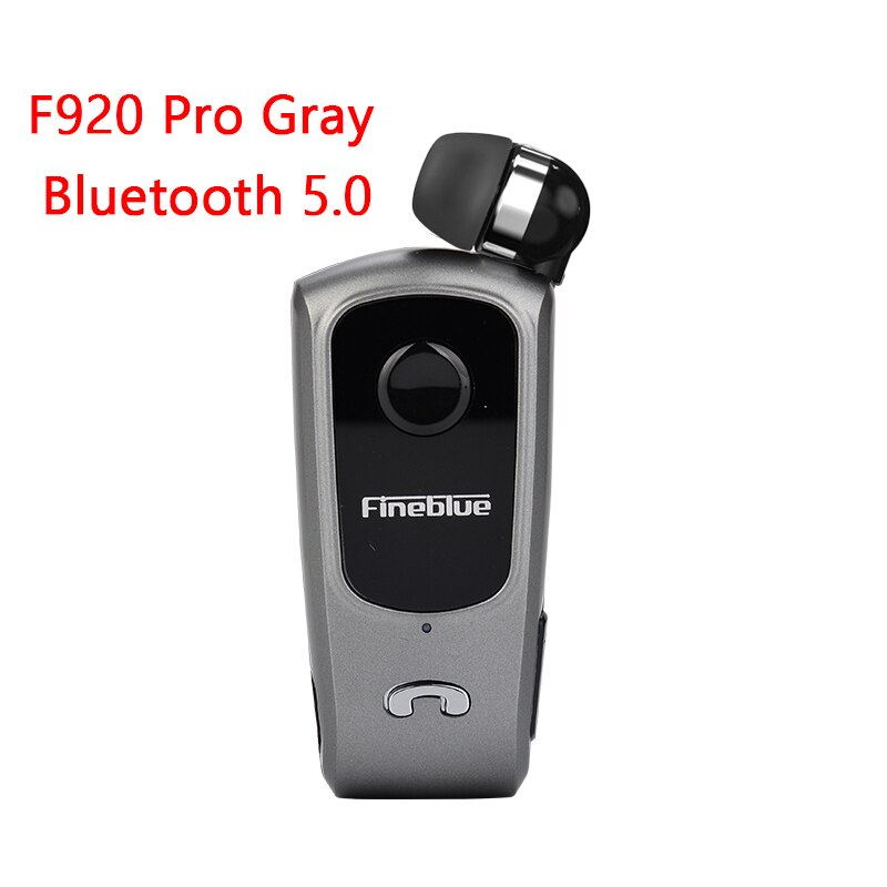 Fineblue F920 Pro Mini Earphone Bluetooth 5.0 Retractable Headset Wireless Clip for iPhone SAMSUNG Bluetooth-headphone Sports: Gray no box