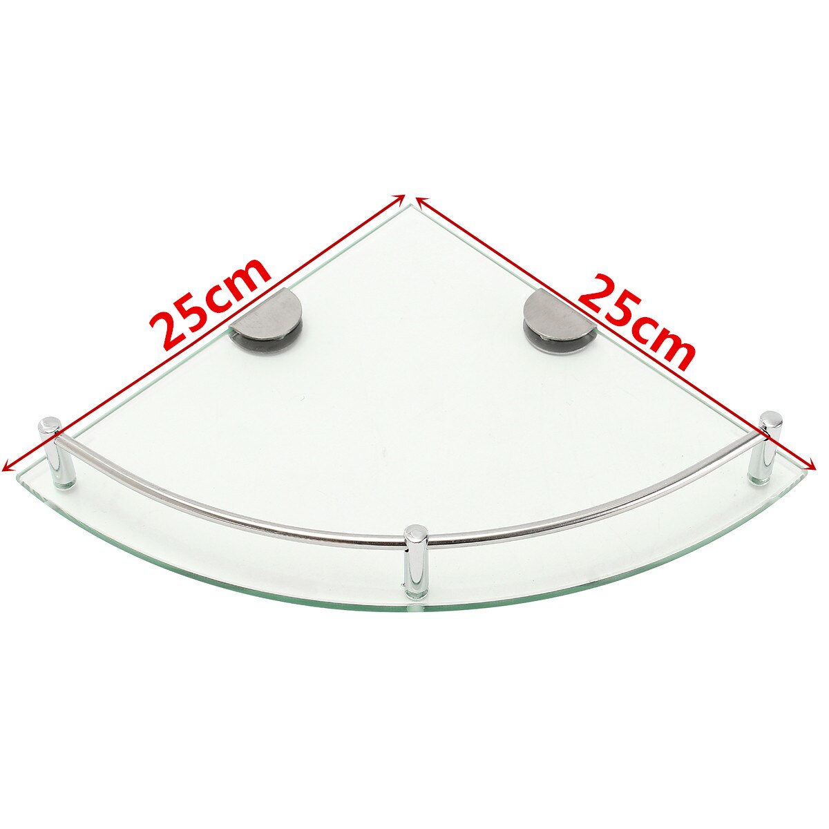 20cm/25cm Bathroom Glass Bath Shower Triangular Shelf Holder Organizer Single Layer Modern Style Glass Bathroom Shelves: 25cm