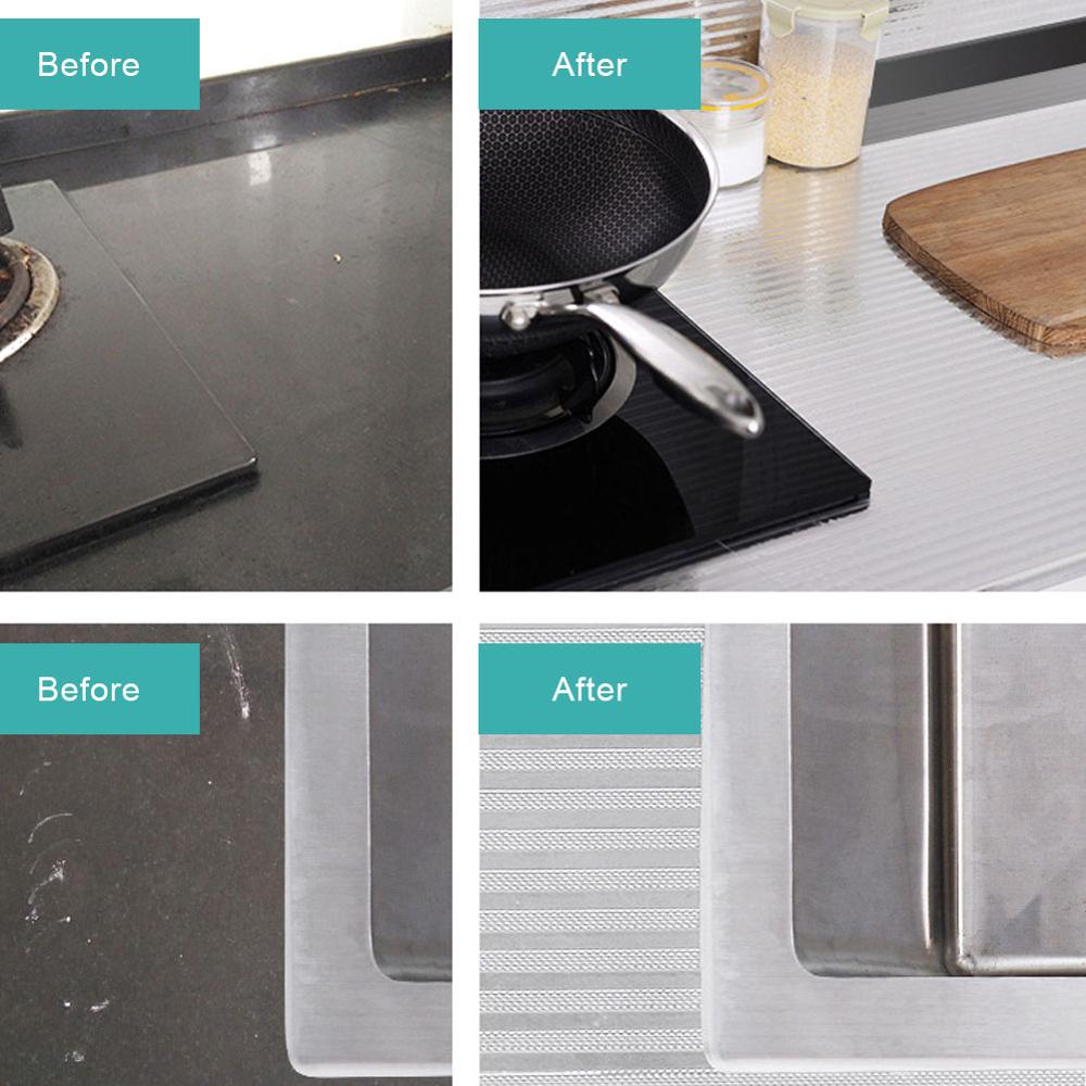 Aluminum Foil Stickers Kitchen Oil-proof Wall Stickers Waterproof Self-adhesive Wallpaper Kitchen Backsplash Striped Wallpaper