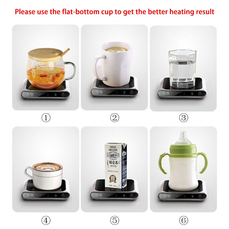 Potable USB Coffee Mug Cup Warmer for Office Desk Use Home Office Smart Electric Beverage Warmer with 3 Temperature Settings