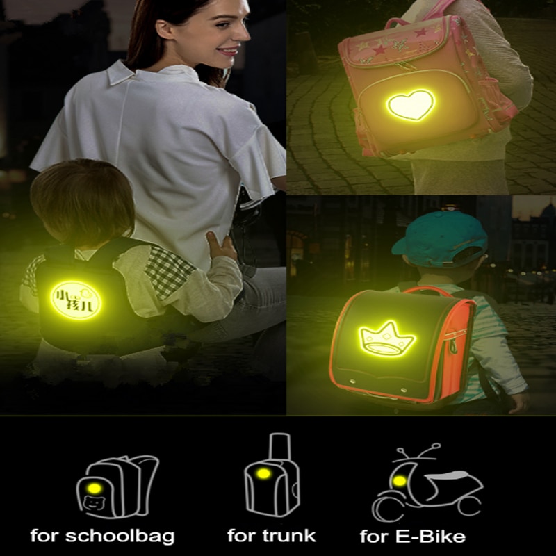 Kids Reflective Warning Stickers Schoolbag Decals Diamond Grade Safety Tape Made with 3M Material Student Traffic Safety Sticker