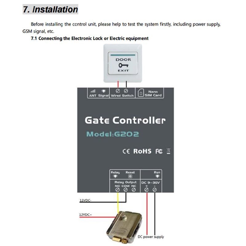 2g gsm  g202 gate åbner relæ switch industriel maskine switch adgang controller fjernbetjening døråbner gratis opkald