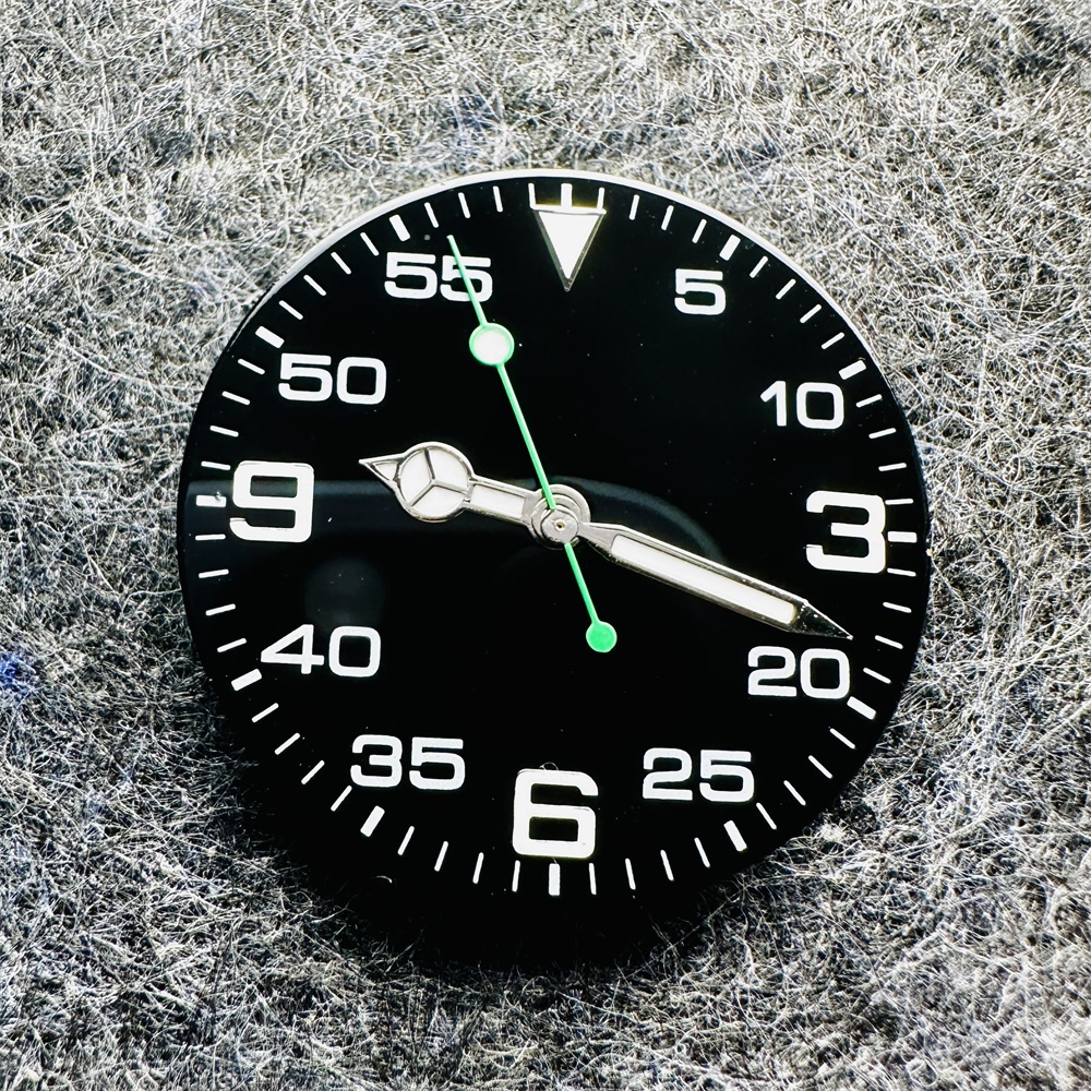 Esfera de reloj Digital de 29MM con manecillas, accesorios de reloj luminosos verdes, esferas de reloj para movimiento 8215 8200 8205 821A 2813: Marrón