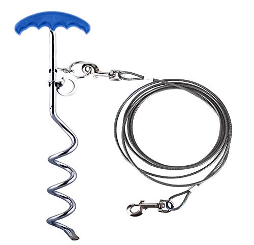 Hund Hof Leine und Beteiligung binden-aus Kabel und Dem Spiel für Außerhalb, Mittelgroße bis Große Hunde: 10M Kabel / Blau