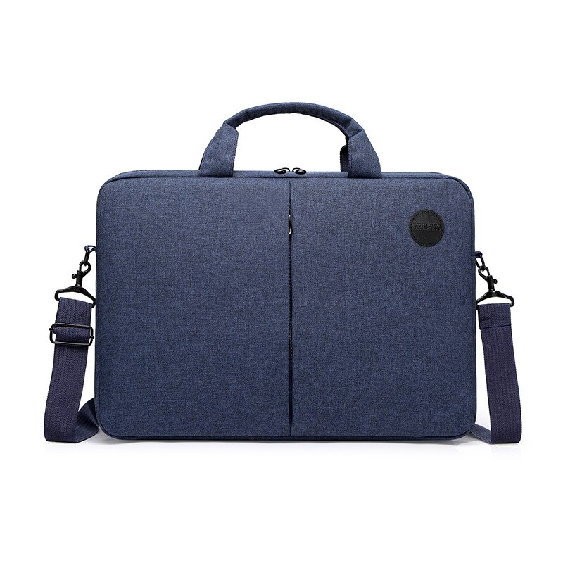 2019new leisure one shoulder handbag men's business notebook waterproof 15.6 inch Computer Briefcase leather laptop bag: Blue