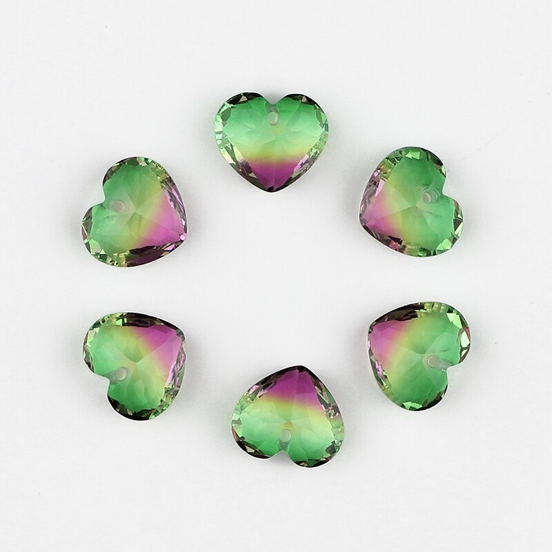 10mm hartvormige hangers met puntige strass-steentjes van glas en kristal, losse kralen voor oorbellen, trouwjurken en kleding: Sjz -210 / 10mm 45 stuks