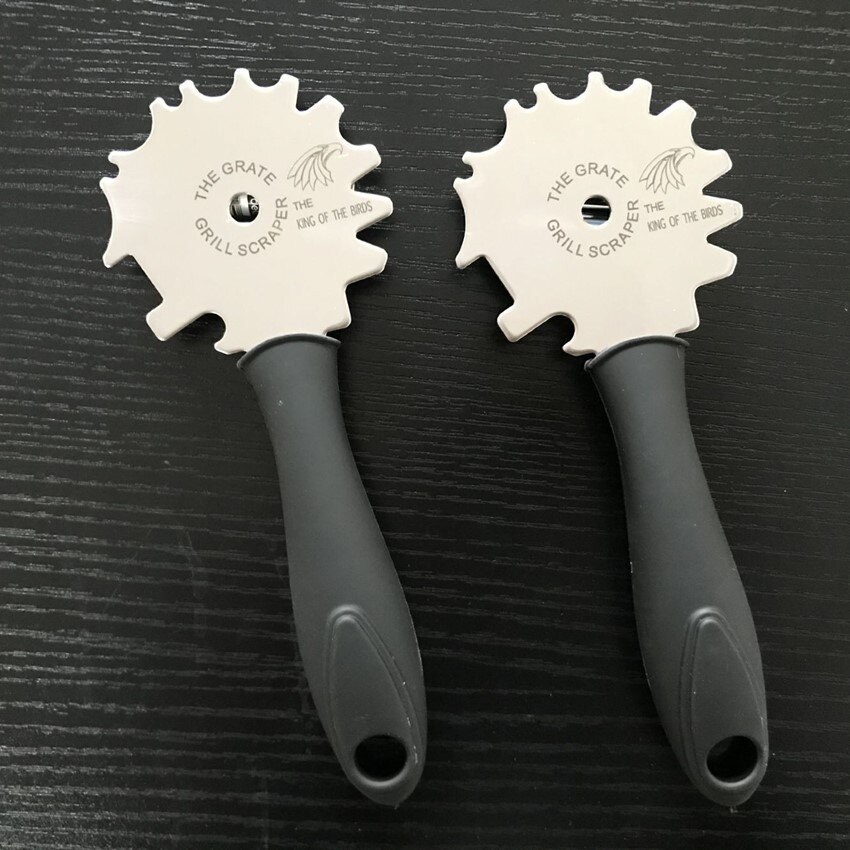 Stainless Steel BBQ Grill Scraper- Grill Grate Cleaner- Barbecue Grill Brush Non-bristles Cleaning Tool, Black Handle