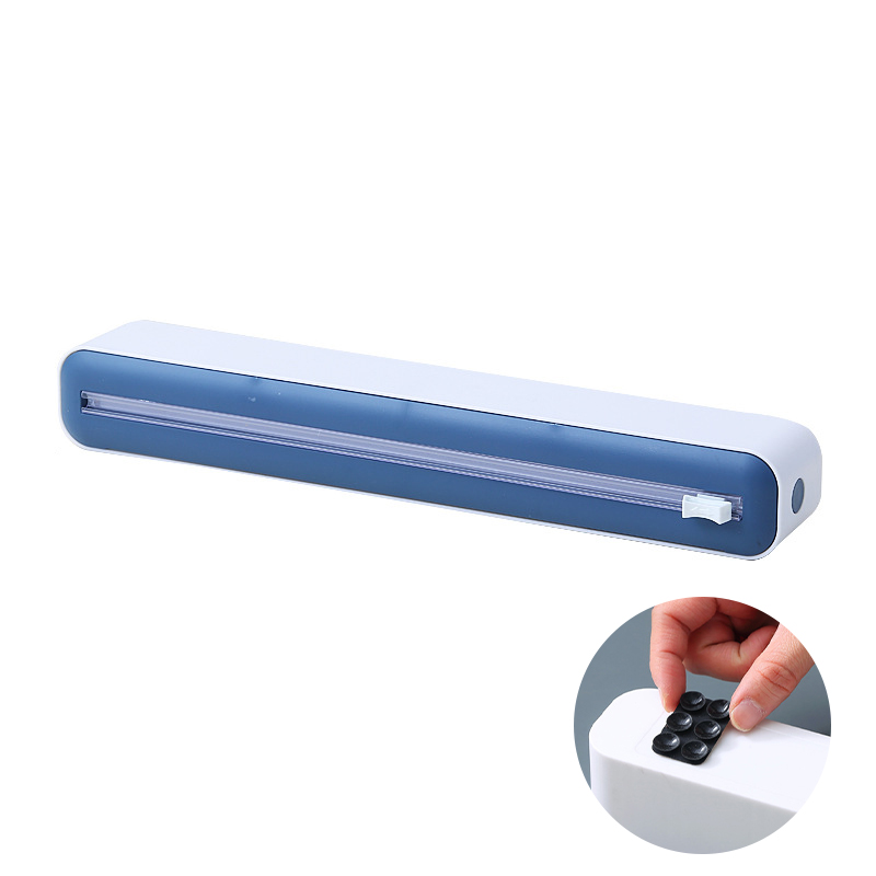 Dispensador magnético de Film para alimentos, caja de almacenamiento con cortador, papel de aluminio, cortador de Film elástico, accesorios de cocina, novedad: Verde militar