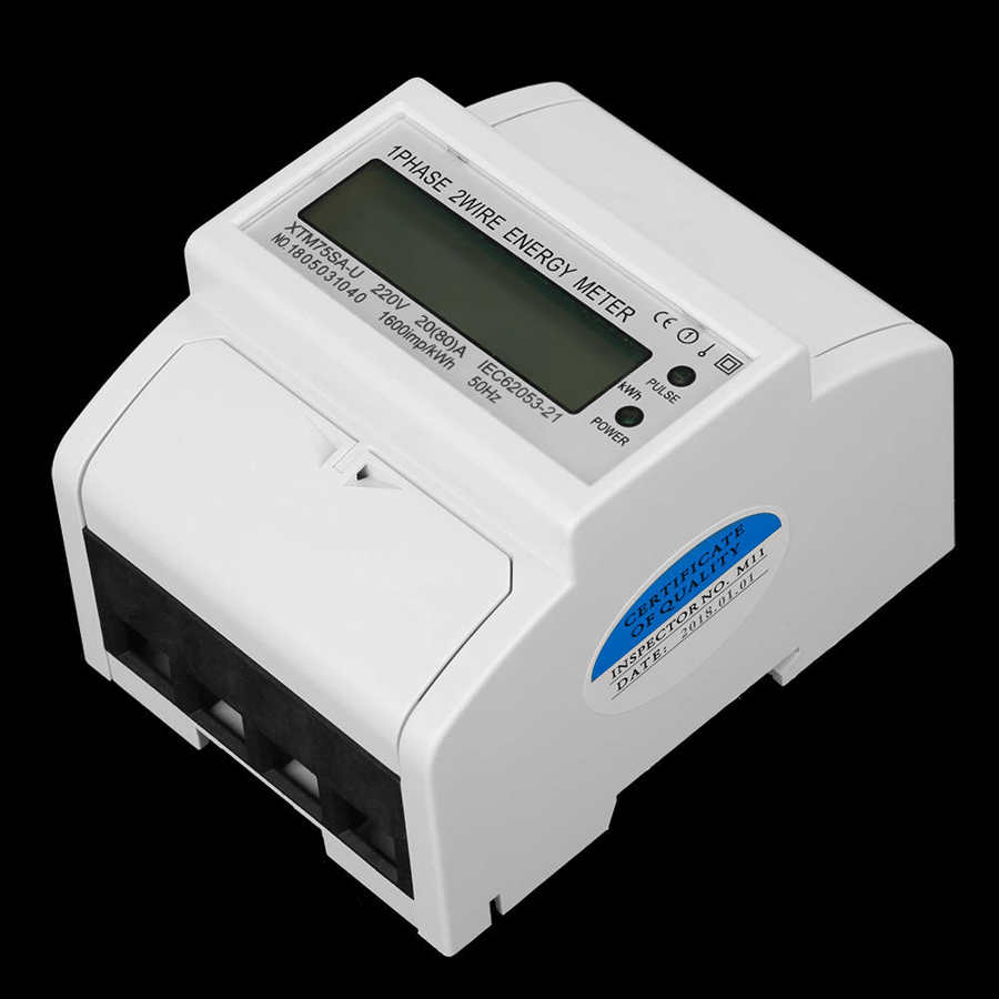 4p din-skena elmätare 220v digital 1 fas 2 tråd 4p din-rail elmätare elektronisk kwh-mätare